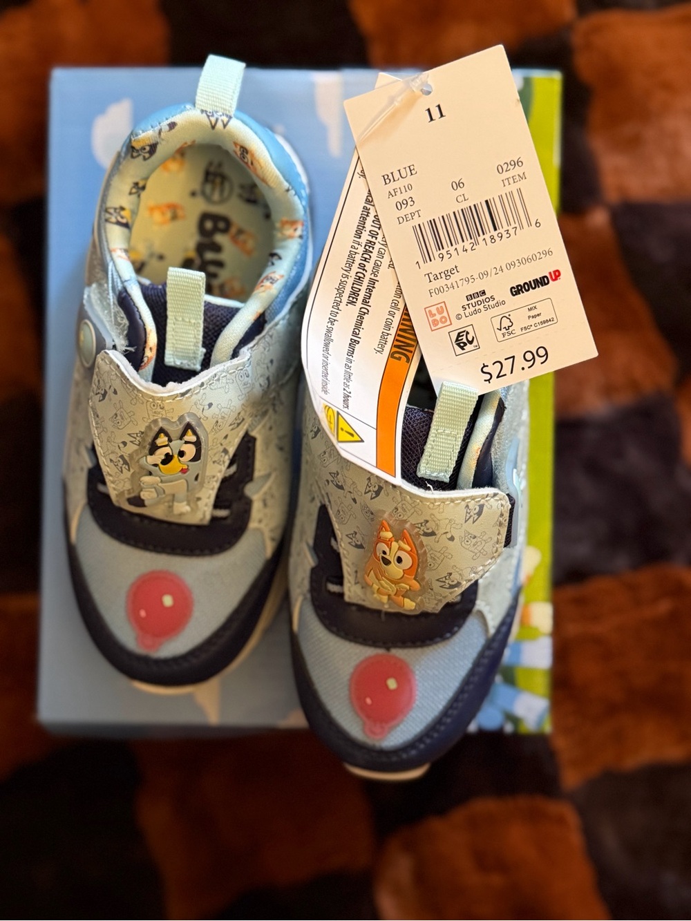 Ground Up brand sneakers feature Bluey and Bingo character graphics toddler 11